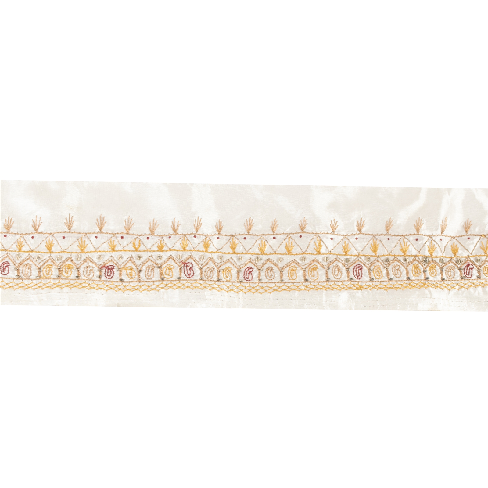 Sanskriti Vintage 1 Yd Sari Border Hand Beaded Zari Craft Trim