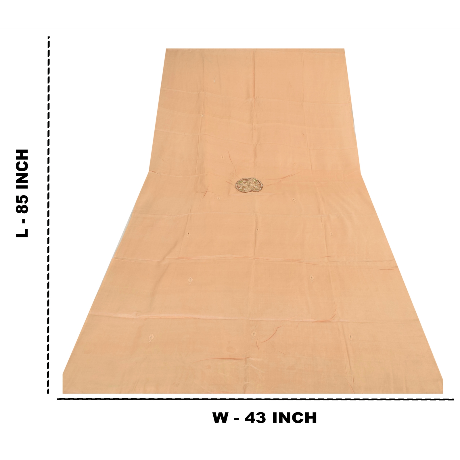 Sanskriti Vintage Peach Dupatta Long Stole Pure Silk Hand