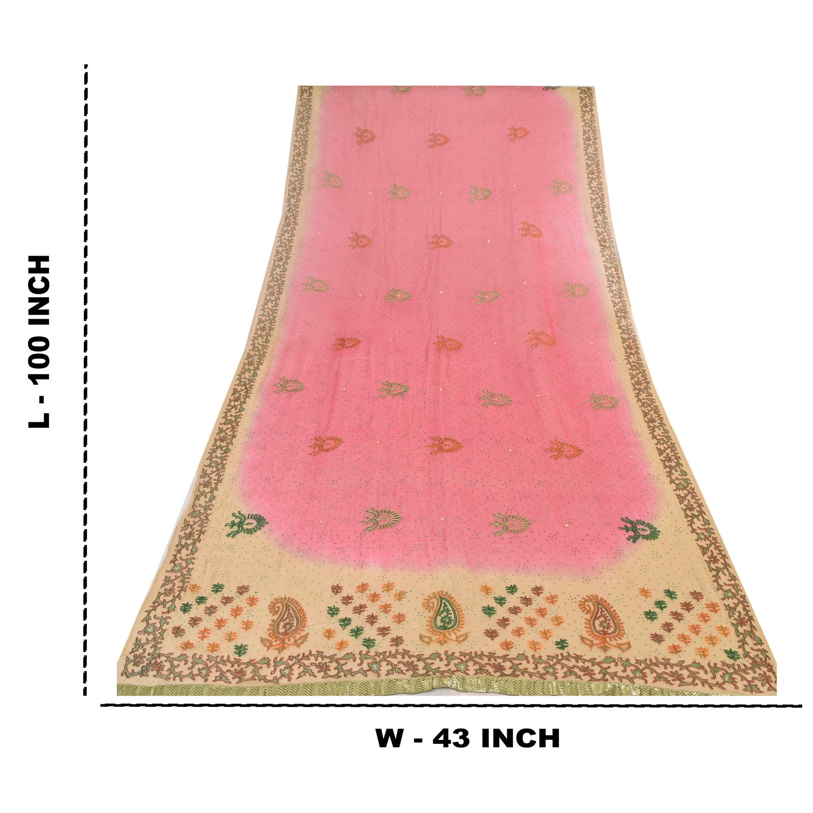 Sanskriti Vintage Long Dupatta/Stole Pure Georgette Embroidered