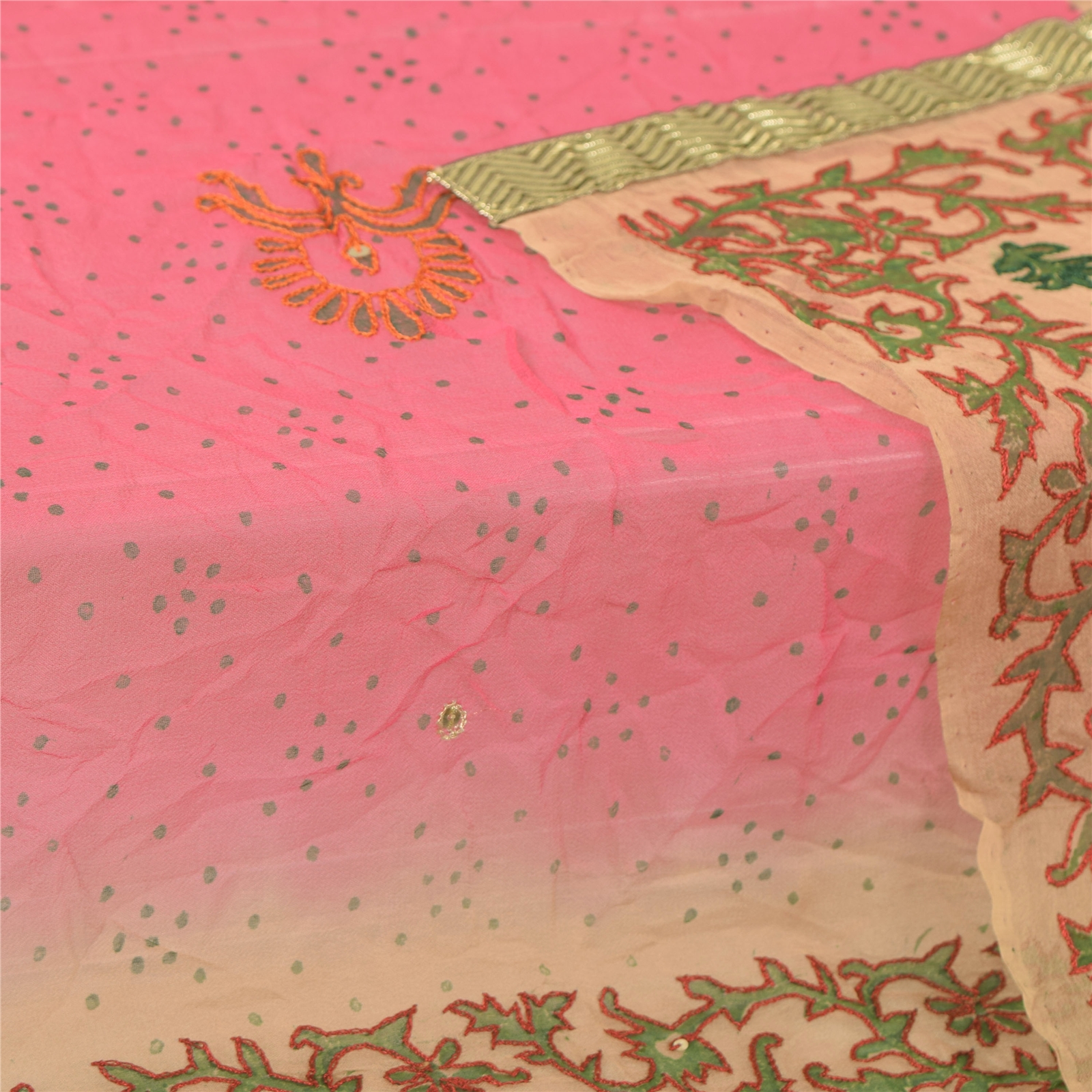 Sanskriti Vintage Long Dupatta/Stole Pure Georgette Embroidered