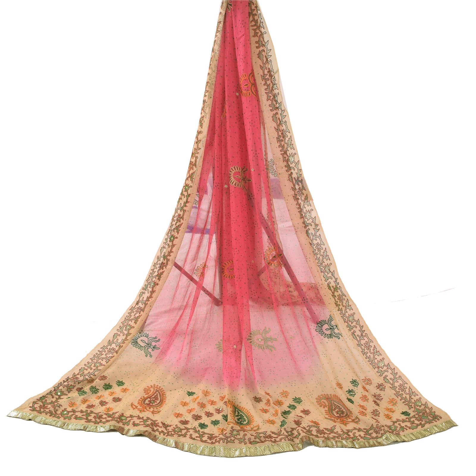 Sanskriti Vintage Long Dupatta/Stole Pure Georgette Embroidered