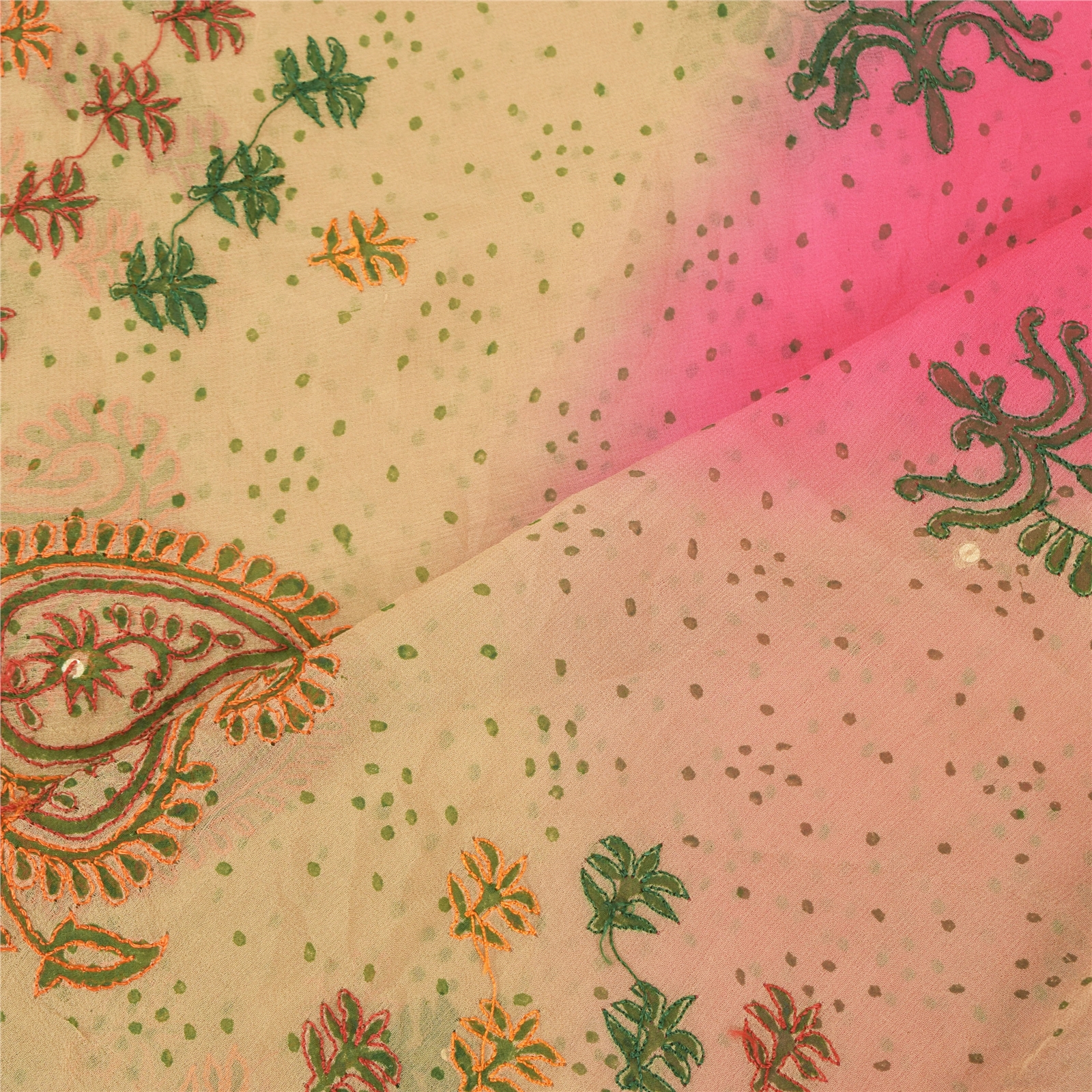 Sanskriti Vintage Long Dupatta/Stole Pure Georgette Embroidered