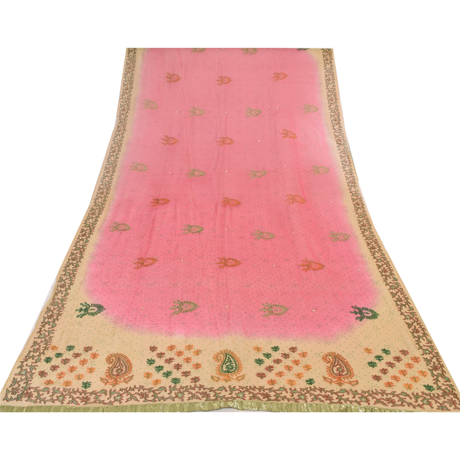 Sanskriti Vintage Long Dupatta/Stole Pure Georgette Embroidered