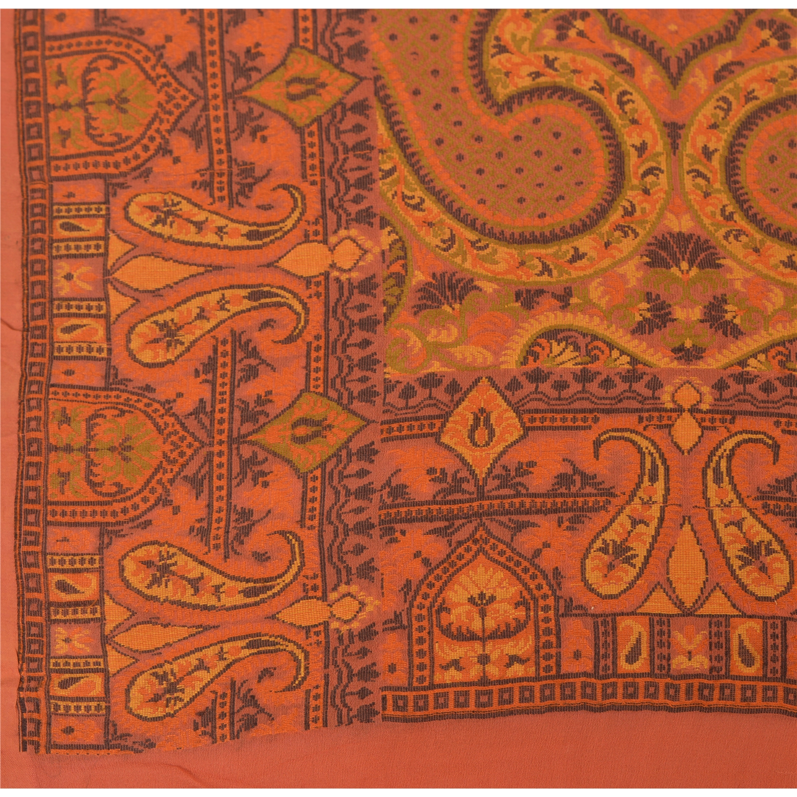 Sanskriti Vintage Georgette Woven Design Fabric Decor Indian