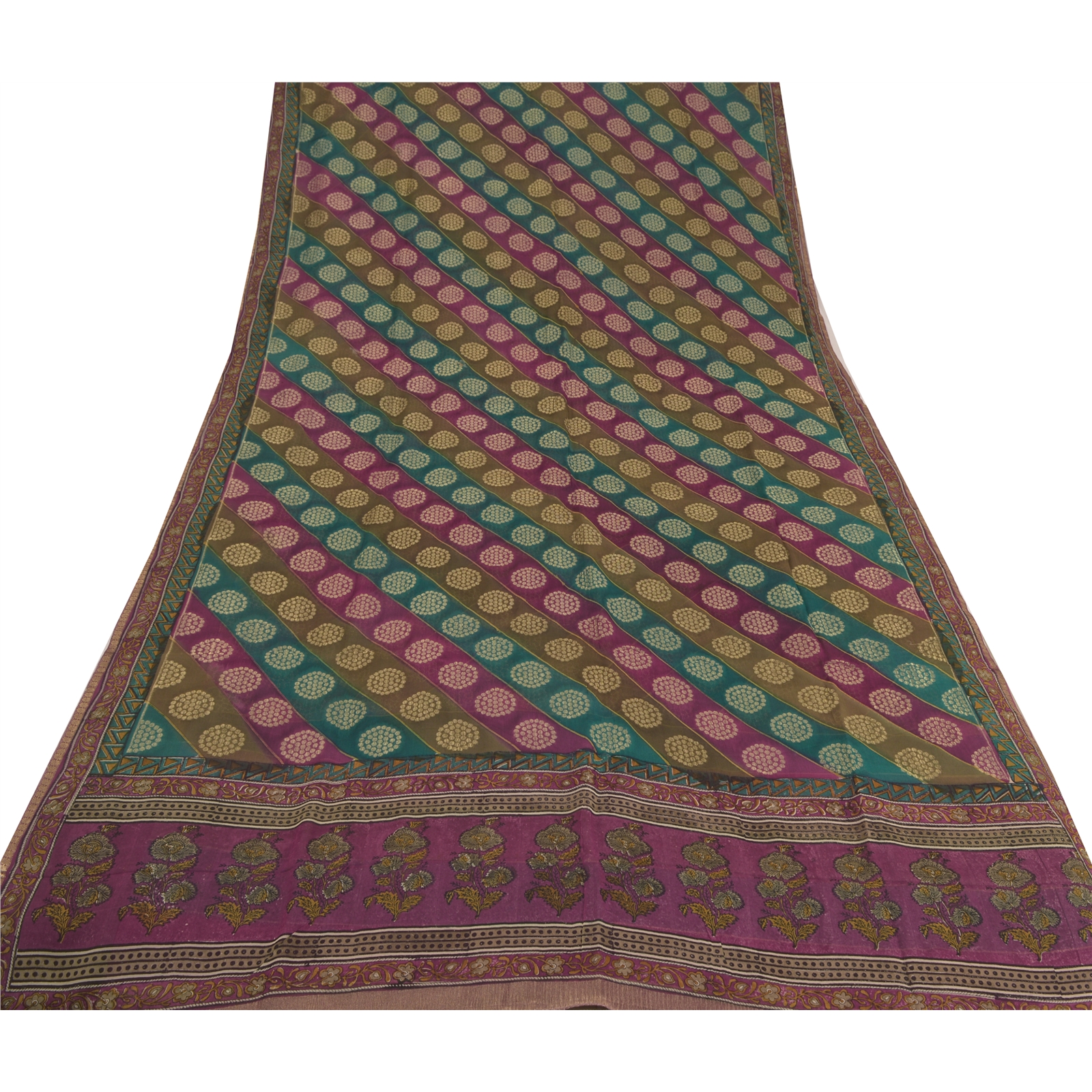 Sanskriti Vintage Sarees 100% Pure Georgette Silk Woven Craft