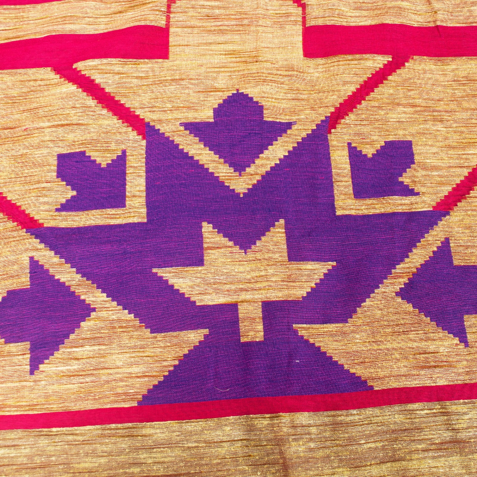 Sanskriti Vintage Sarees Pink Cotton Tant Hand Woven Bengali Sari